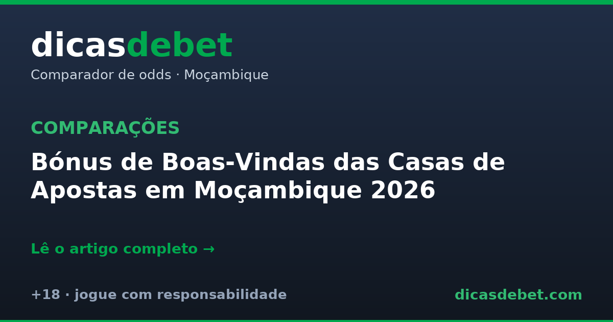 Bónus de Boas-Vindas das Casas de Apostas em Moçambique 2026